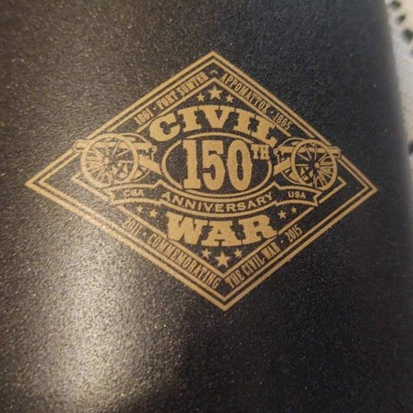 Promotional Civil War Black Flask with Threaded Lid and Clip - Picture 6 of 8